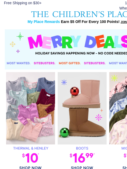 childrensplace newsletter: ✨Black Friday Deals✨ $7.99+ Microfleece!