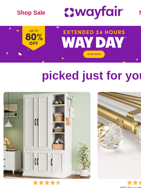 wayfair newsletter: ARMOIRES & WARDROBES 🤩 Did you hear?! WAY DAY is ...