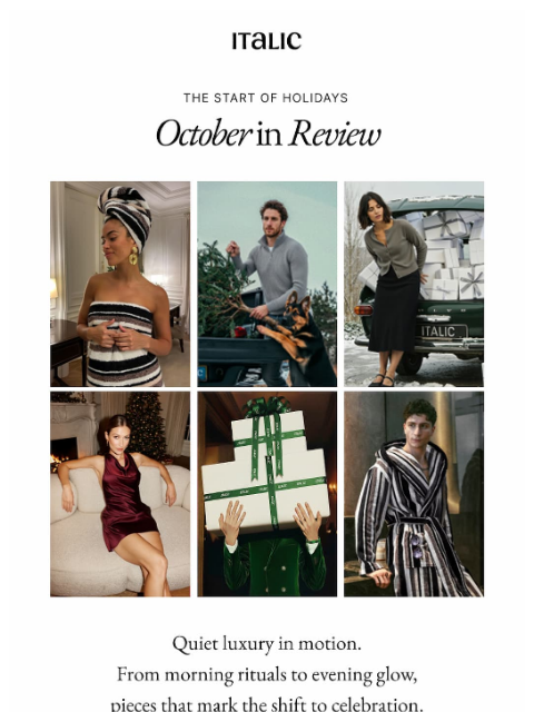 italic newsletter: Your October In Review.