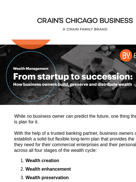 craincontentstudio newsletter: One banking partner, four stages of wealth: Build ...