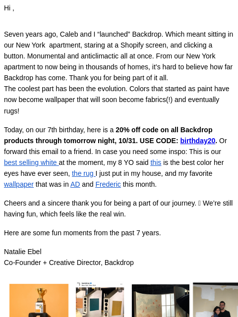 backdrophome newsletter: 7 YEARS! 🎨 THANK YOU