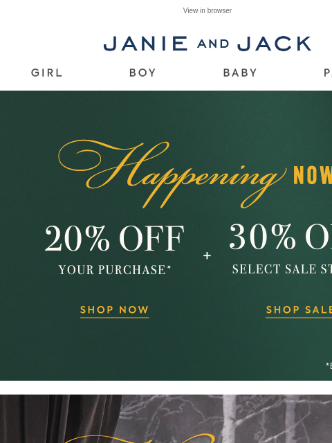 janieandjack newsletter: Our new collection: 20% off for a limited time