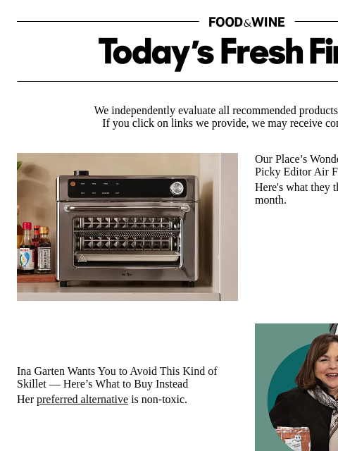 foodandwine newsletter: Ina Garten Wants You to Avoid This Kind of Skillet