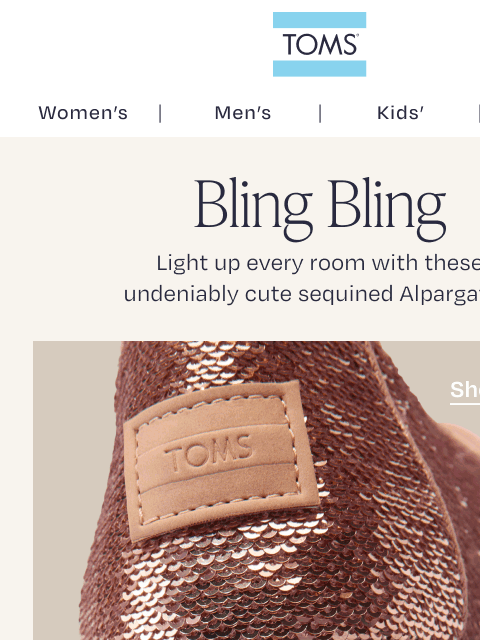 toms newsletter: NEW Metallic Sequined Alpargatas: Add Sparkle to Y...
