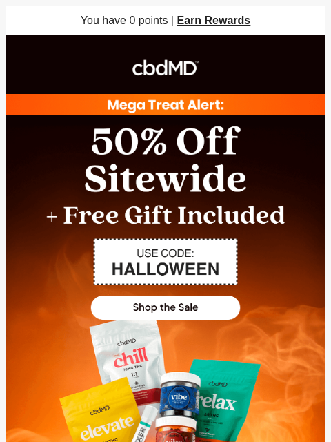cbdmd newsletter: Ready for 50% Off Sitewide Plus a Free Gift?