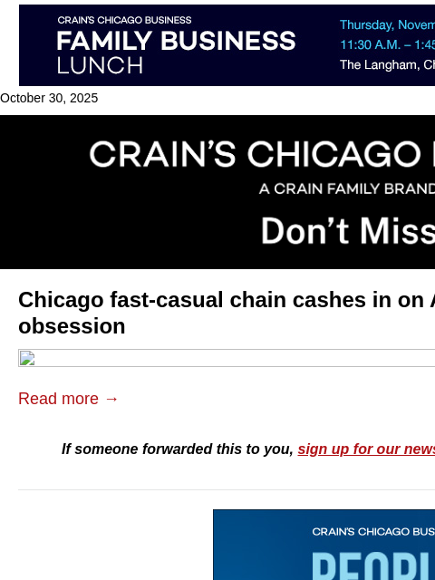 crainalerts newsletter: Fast-casual chain rides the protein wave