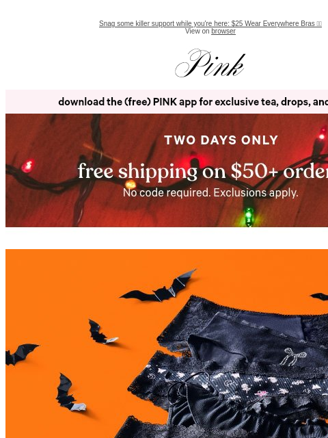 vspink newsletter: Two Days: 10/$31 Panties (Not a Trick)