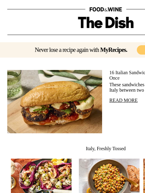 foodandwine newsletter: 16 Italian Sandwiches You Should Try at Least Once