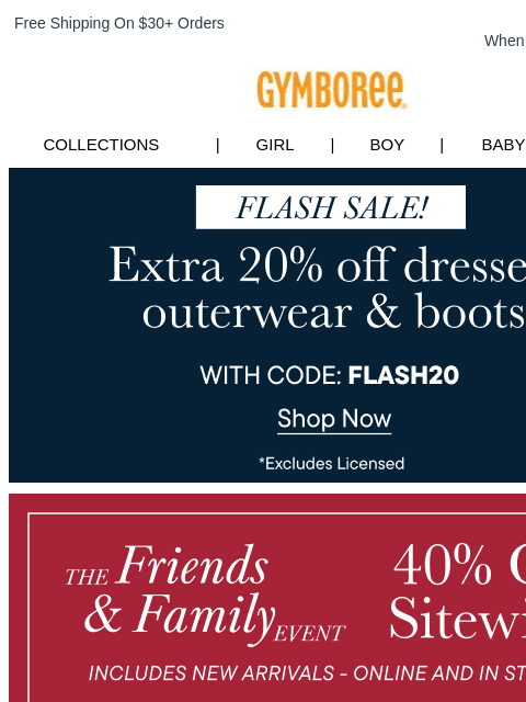 gymboree newsletter: Extra 20% Off Winter Outerwear in our Coziest Fabr...