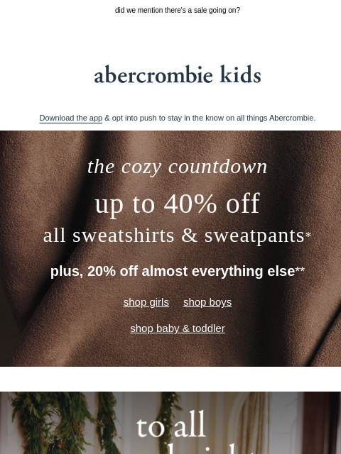 abercrombie newsletter: total dream team (aka new matching sleep)