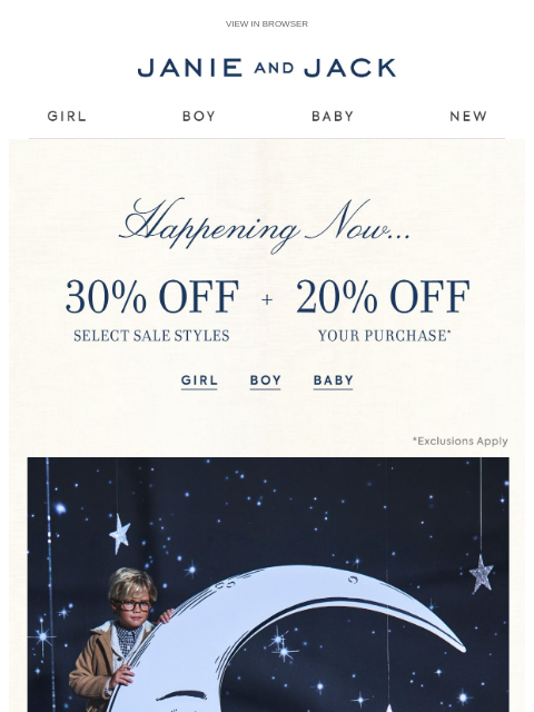 janieandjack newsletter: You'll be over the moon for this sale…