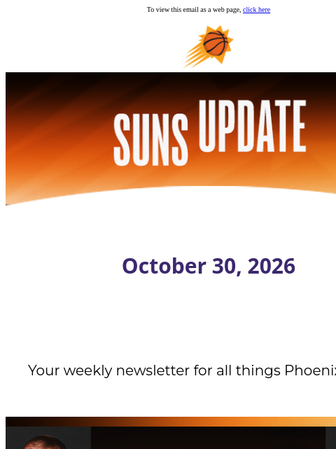 suns newsletter: Suns UPdate: See the Suns in Action Tonight!