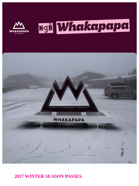 whakapapa newsletter: Final Week - Super Early Bird Sale (Ends 31 Octobe...