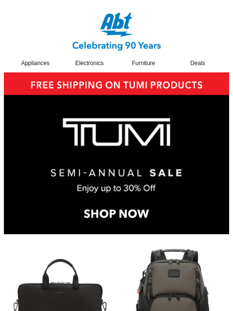 abt newsletter: TUMI Semi-Annual Sale