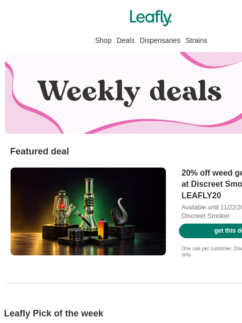 leafly newsletter: Your weekly weed deals are here 🎃