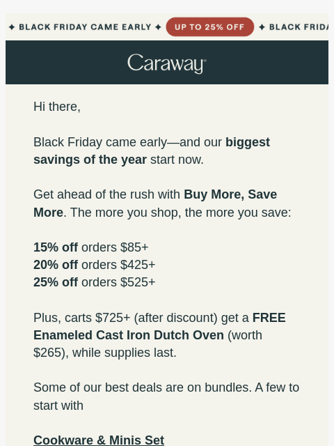 carawayhome newsletter: Black Friday Came Early 🎉
