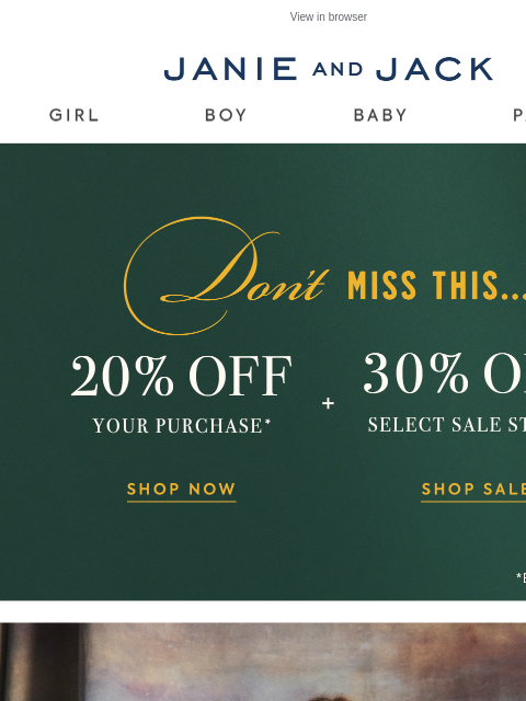 janieandjack newsletter: Fall for dresses + 20% off your purchase