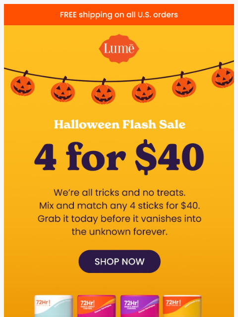 lumedeodorant newsletter: 🎃 Halloween Flash DEAL! 👻🍬
