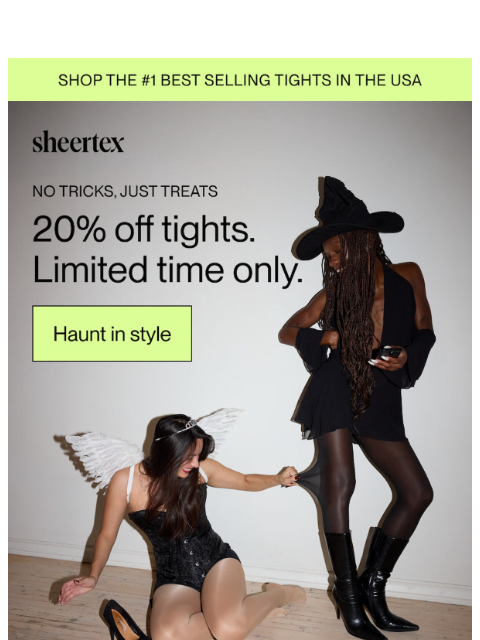 sheertex newsletter: 20% OFF SITEWIDE ENDS TONIGHT 🎃