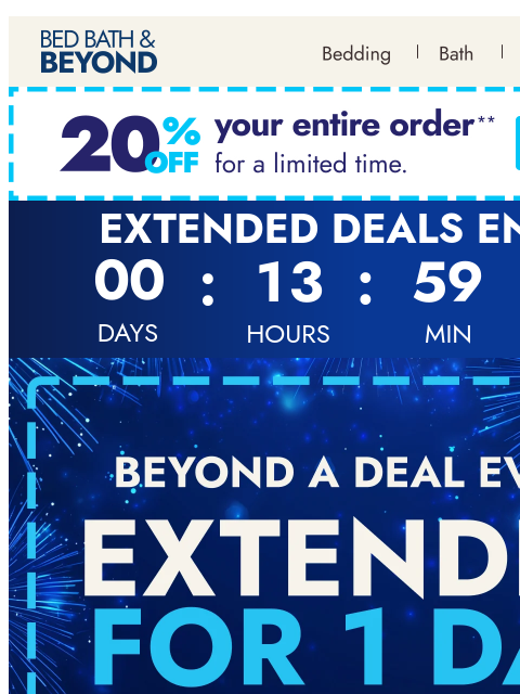bedbathandbeyond newsletter: EXTENDED: Semi-Annual Beyond a Deal Event ⚡️