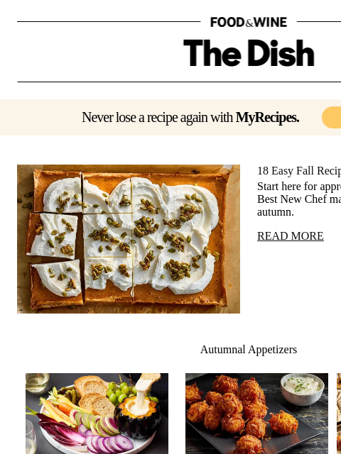 foodandwine newsletter: 18 Easy Fall Recipes From the Best New Chefs