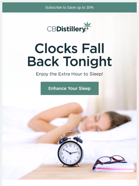 thecbdistillery newsletter: Daylight Savings Time Ends Tonight!