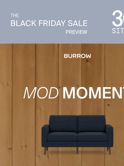 burrow newsletter: 30% off furniture that grows with you