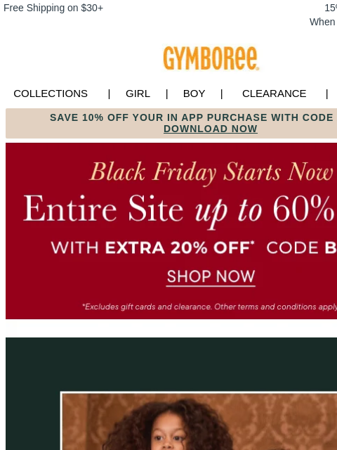 gymboree newsletter: Up to 60% Off Black Friday Deals! Shop Now, Thank ...