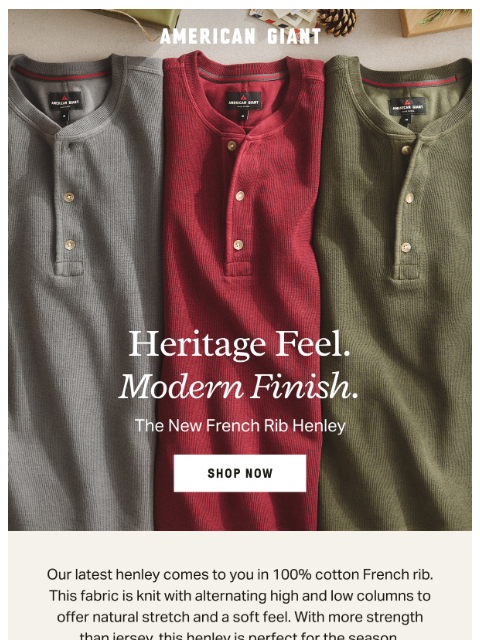 american-giant newsletter: A New Take on the Henley