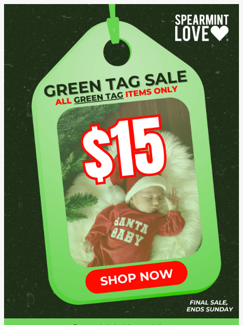 spearmintlove newsletter: 🎄 Christmas Sale: All Green Tag Items Just $15!