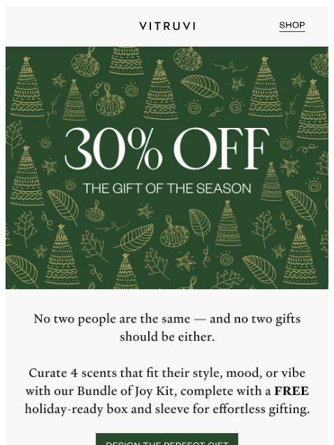 vitruvi newsletter: Save 30% On The Gift Of The Season 🎁