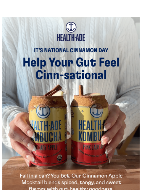 health-ade newsletter: Cinnamon Apple Mocktail, anyone? 🍎 🍸