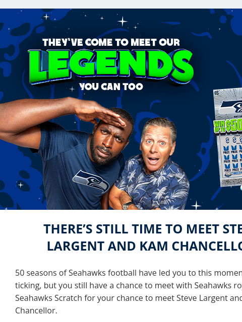 seahawksemail newsletter: Meet Steve Largent and Kam Chancellor!