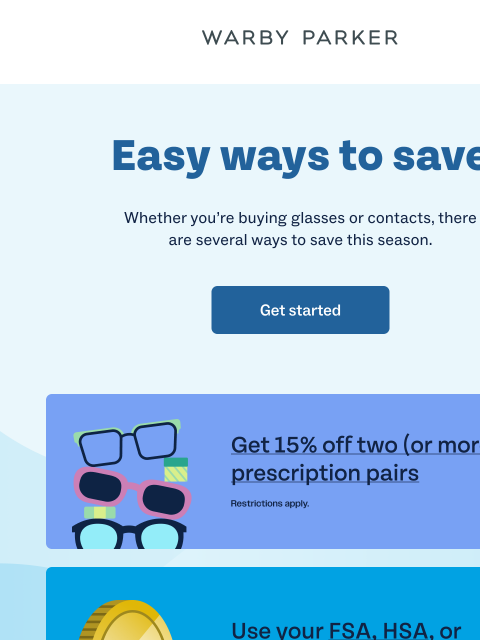 warbyparker newsletter: Savings 101