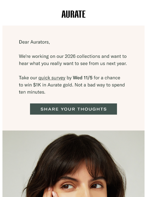 auratenewyork newsletter: $1K FOR YOUR THOUGHTS