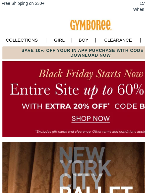 gymboree newsletter: Tap In: Up to 60% Off Black Friday Deals 🖤