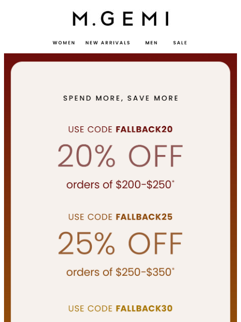 mgemi newsletter: Today Only! Up to 30% Off