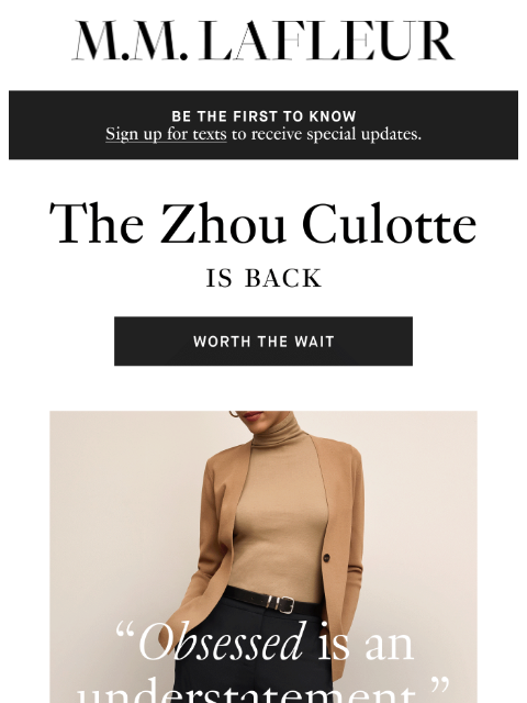 mmlafleur newsletter: “[These] pants are… WOW. Just wow.”