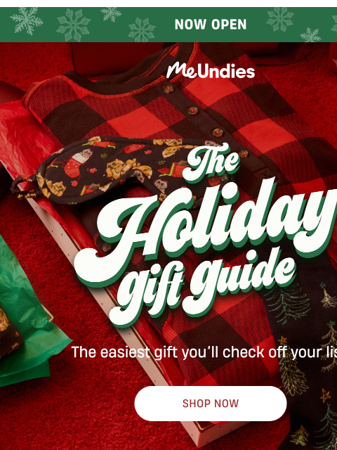 meundies newsletter: NOW OPEN: The Holiday Gift Guide 🎁
