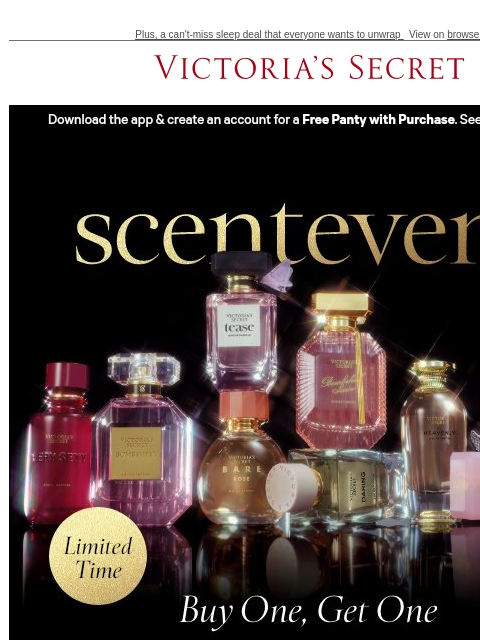 victoriassecret newsletter: Buy One, Get One FREE Fragrance