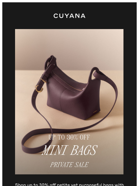 cuyana newsletter: On Sale: Bestselling Mini Bags