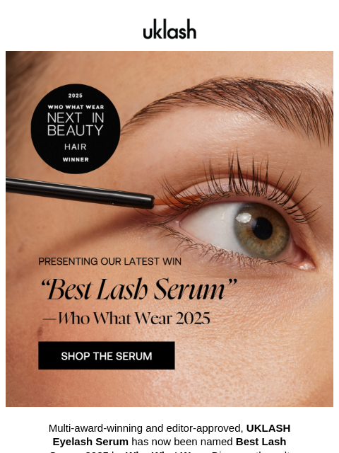 uklash newsletter: ✨🥇 Best Lash Serum 2025: We won!