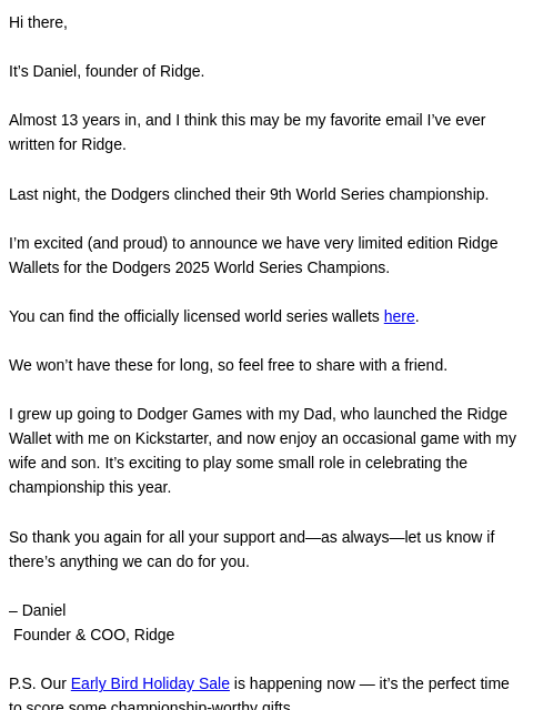 ridge newsletter: World Series Champs: LA Style