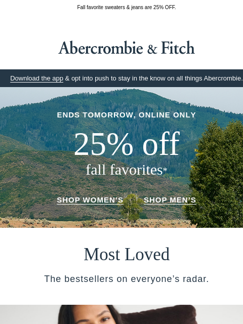 abercrombie newsletter: Most loved by everyone.