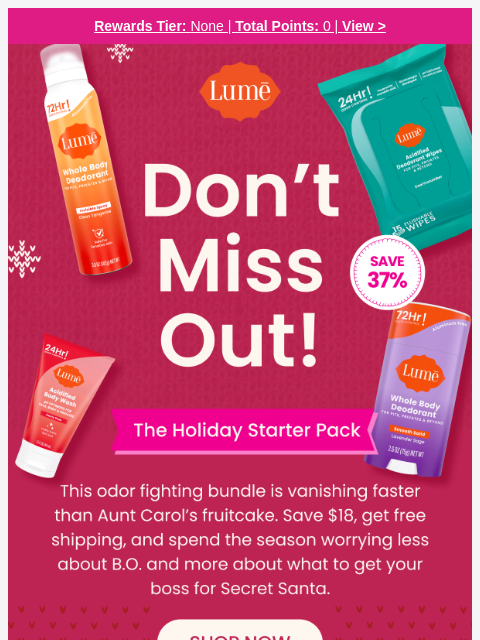lumedeodorant newsletter: 🎄 Don’t miss out on 37% off + a FREEBIE! ⏳