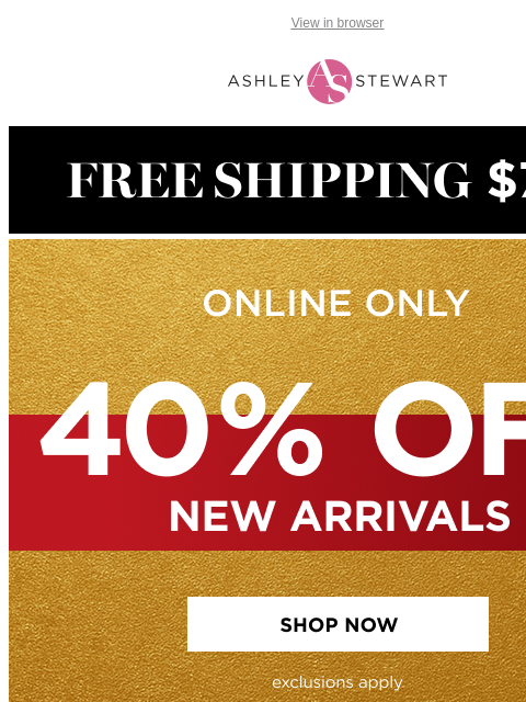 ashleystewart newsletter: ✨ NEW STYLES ✨ Start the season off strong ❄️