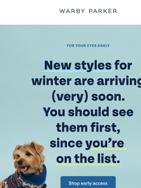 warbyparker newsletter: You have early access