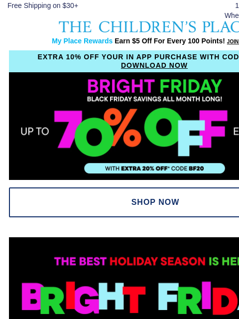 childrensplace newsletter: Up 70% OFF Bright Friday Deals You Need Now