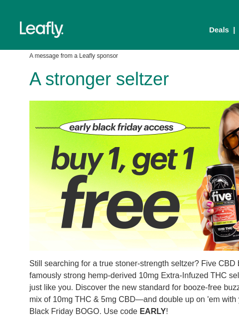 leafly newsletter: Buy one get one free 🎁