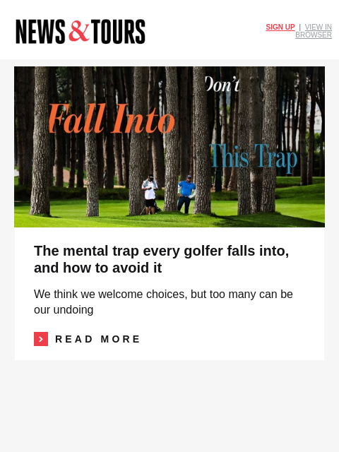 golfdigest newsletter: Journeyman wins what was supposed to his last star...